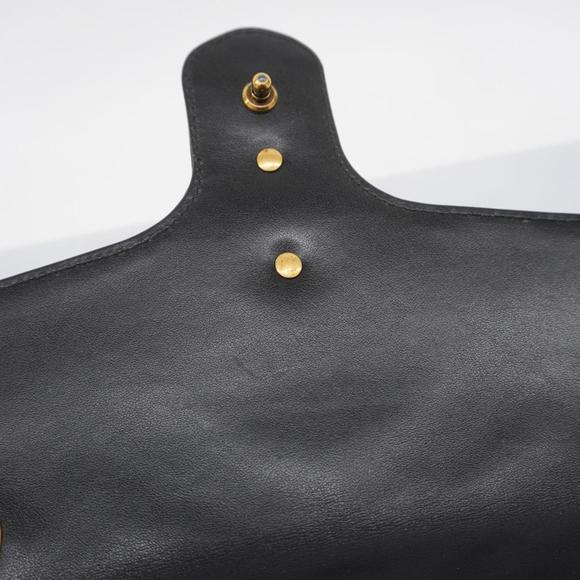 Gucci Shoulder Bag GG Marmont 443497 Leather Black Women's - Picture 7 of 13